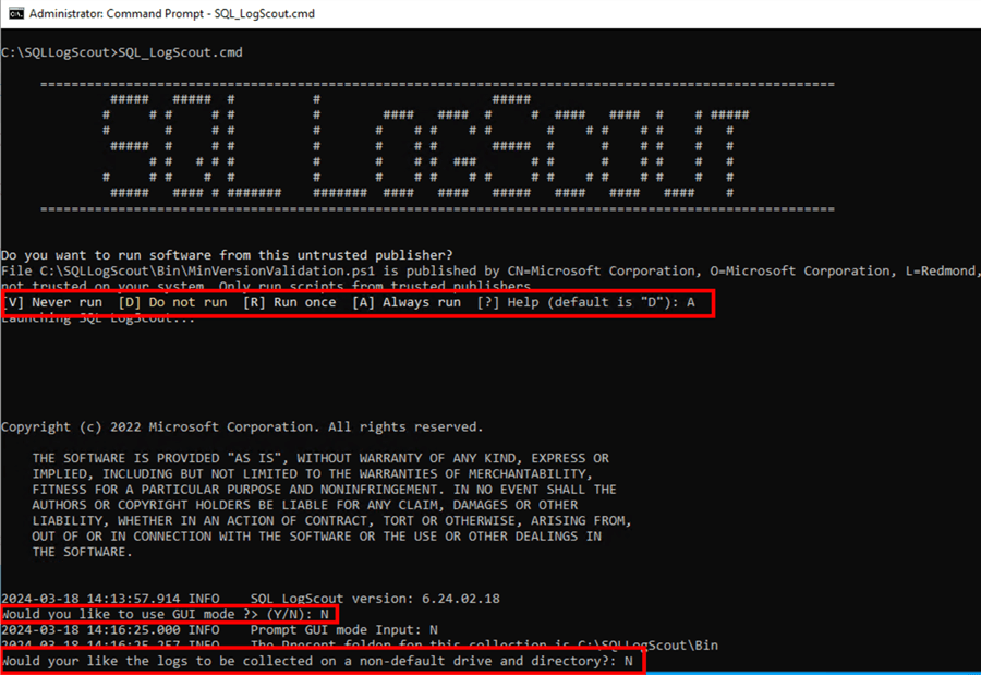 Run the batch file SQL_LogScout.cmd on the primary replica 