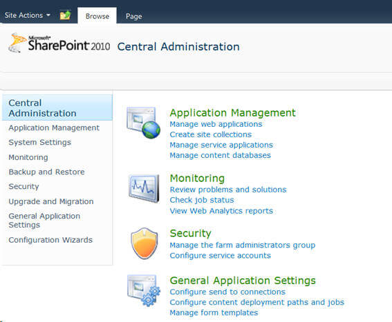 sharepoint central administration