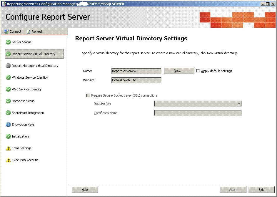 configure report server