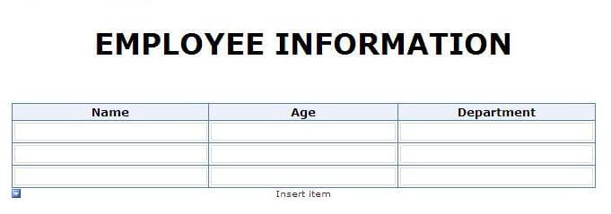 employee information