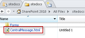 central message html