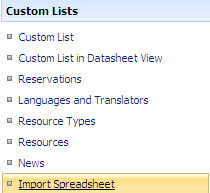import spreadsheet