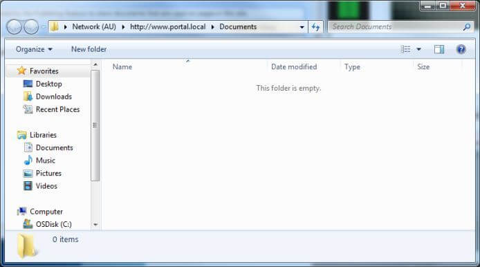 Windows Explorer showing 2007 document library