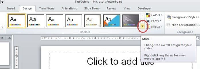 More button in PowerPoint themes gallery