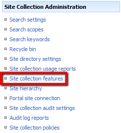 site collection features