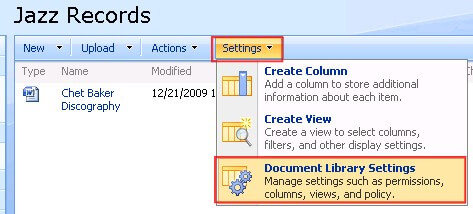 1 GoTo Document Library Settings