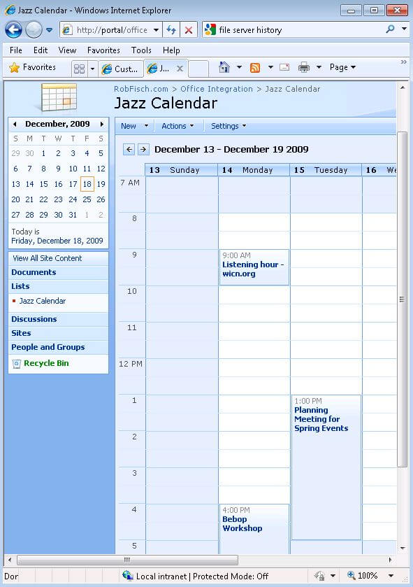 1SharePoint Calendar