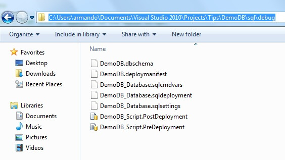 Visual Studio built the following files