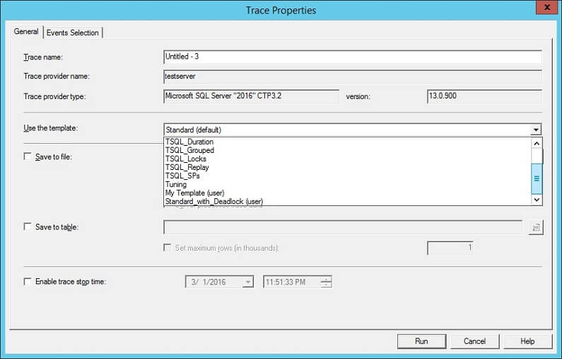 SQL Profiler - New Template - Verify