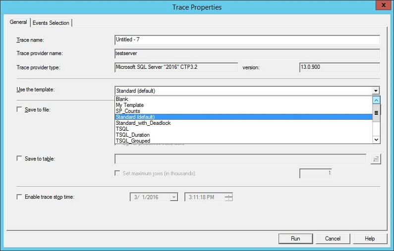 SQL Profiler - New Template - Verify