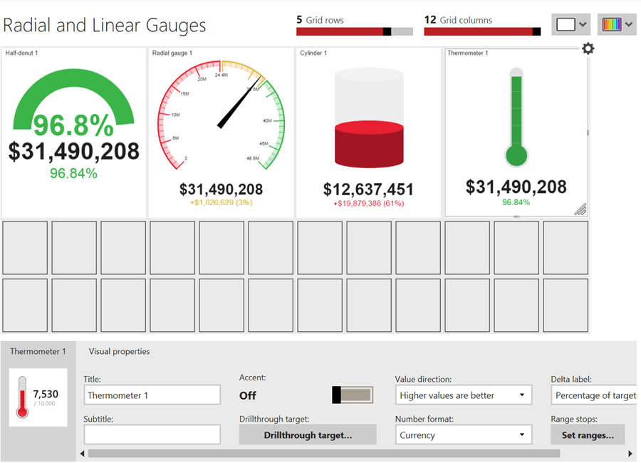 SSRS Mobile Report Publisher Radial and Linear Gauges