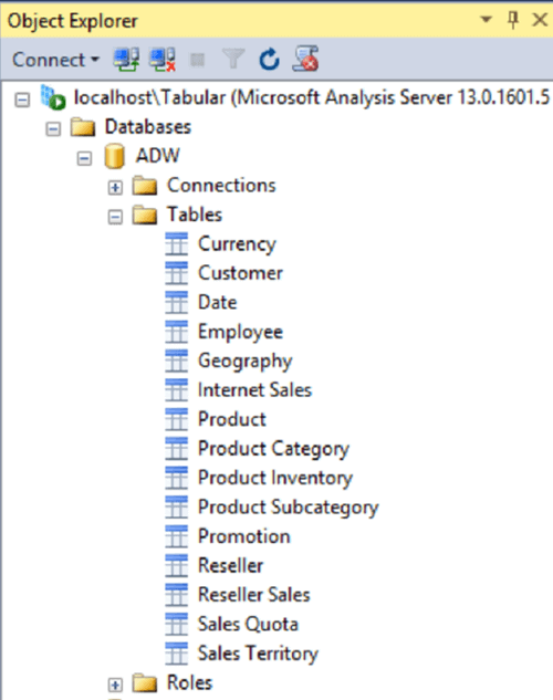 SQL Server Analysis Services Restored Tabular database