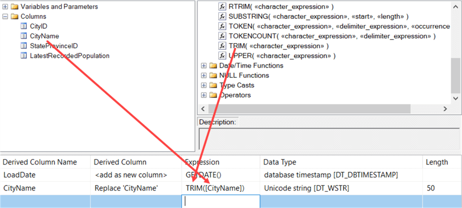 create expression in SSIS
