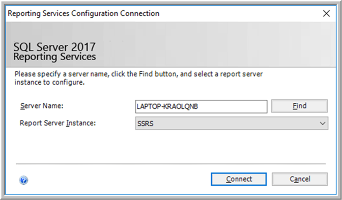 Connect to SSRS - Description: Connect to SSRS