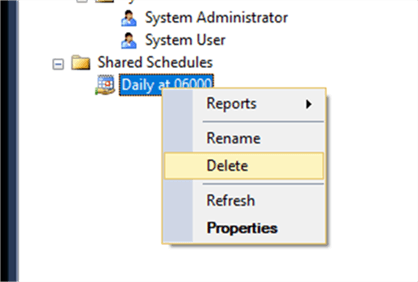 delete shared schedule - Description: delete shared schedule