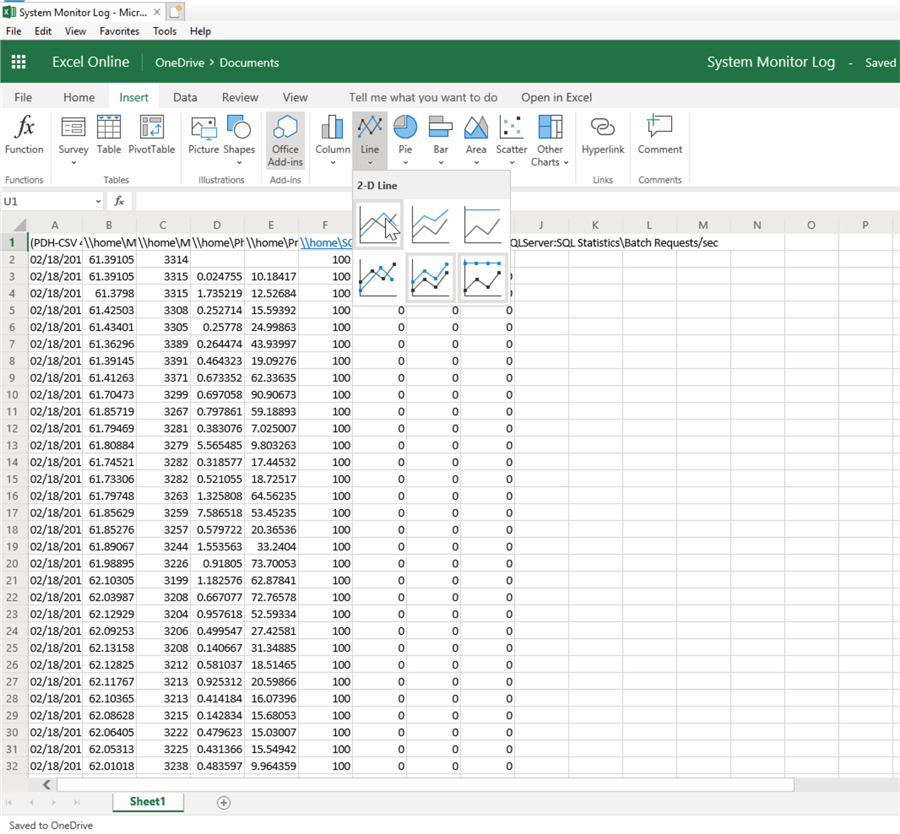 perfmon data in Excel