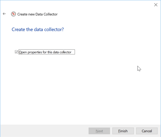 create new data collector set