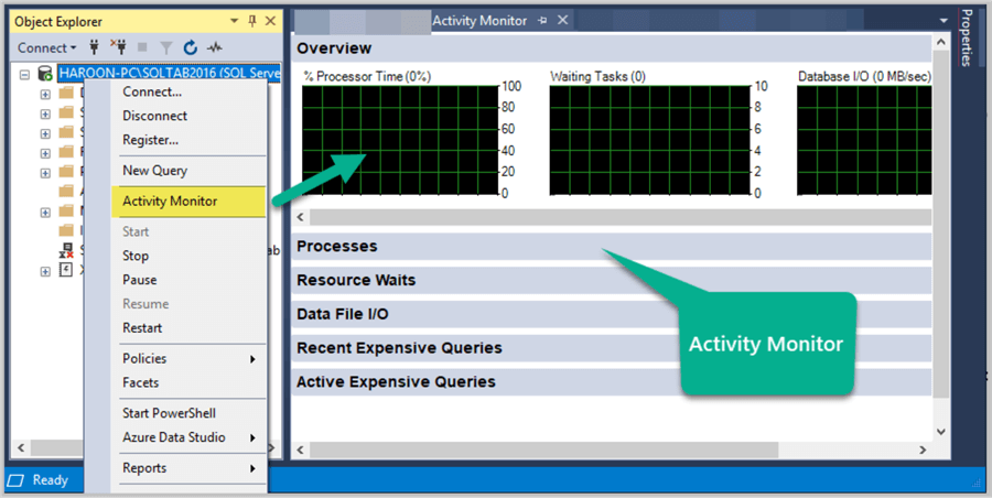 Honger Interpreteren Licht Using Activity Monitor in SQL Server Management Studio