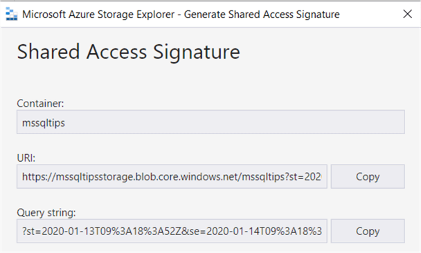 shared access signature