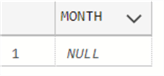month function with null values