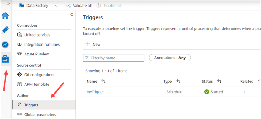 view existing triggers