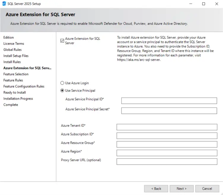 Azure extension for SQL Server