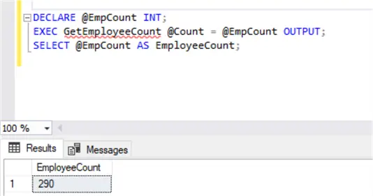Scalar Stored Procedure