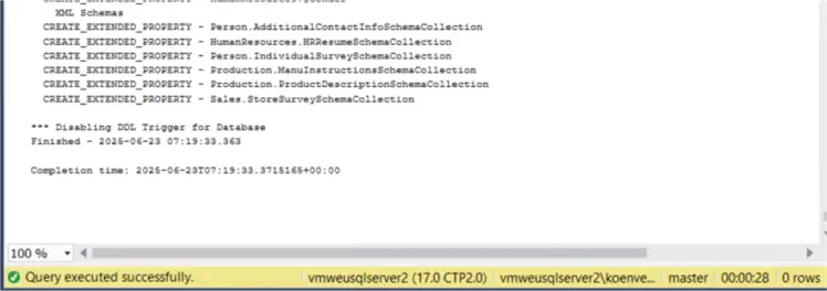script executed successfully