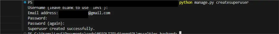 Creating a superuser