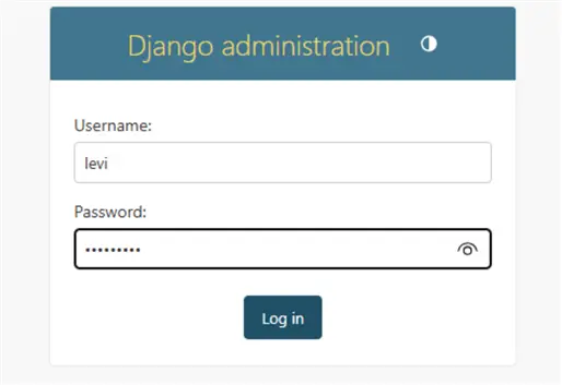 Django backend admin login