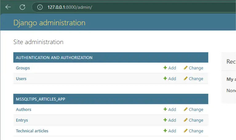 Django Admin portal UI