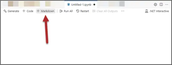 Adding Markdown cell Clicking on plus button to adding Markdown cel