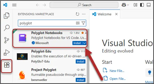 Polyglot Notebooks Extension by Microsoft Installing Polyglot Notebooks extension on VS Code