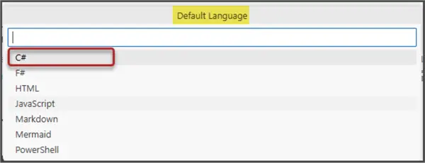 Default language Choosing default language to C# (C Sharp) 