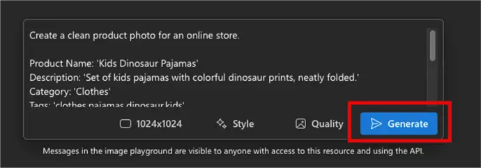 generating our image with the previous prompt
