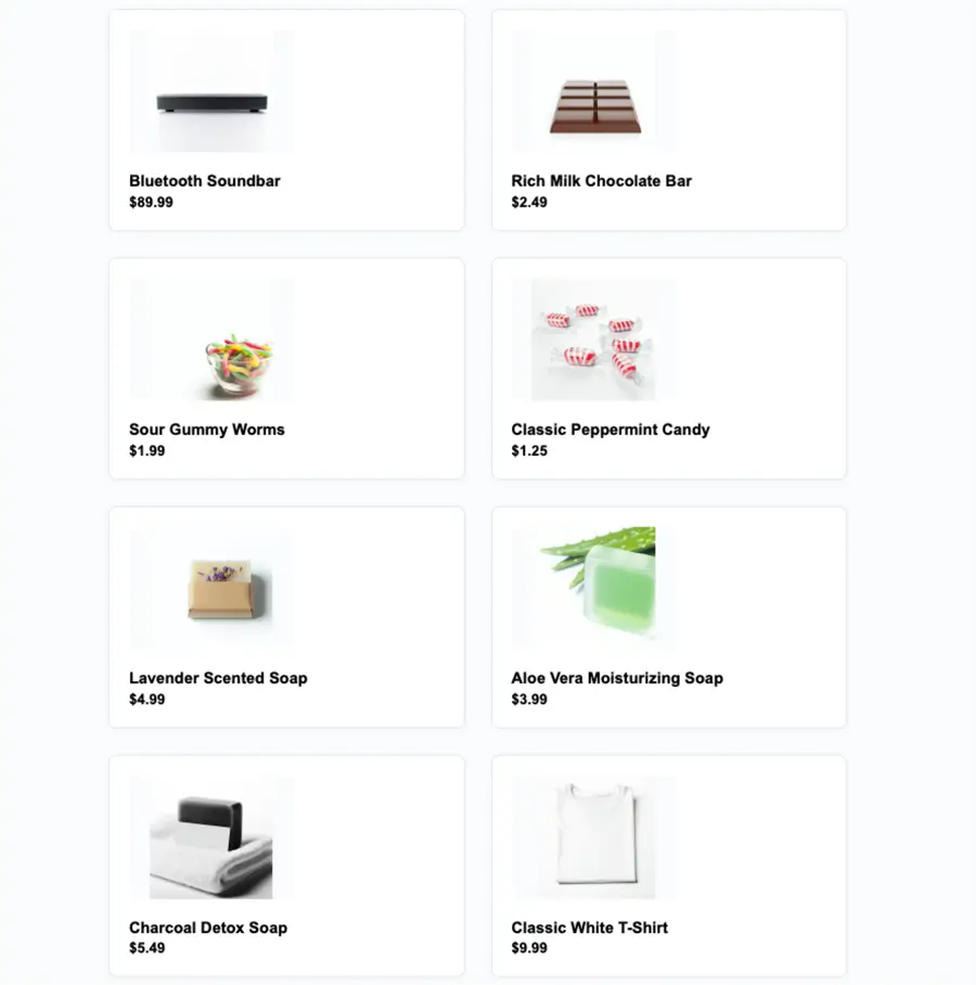 product list and images 2