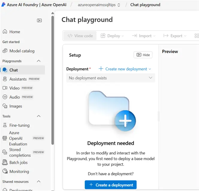 Chat playground