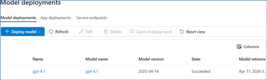 Active model deployments