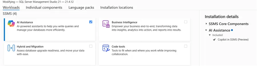 enable AI during installation