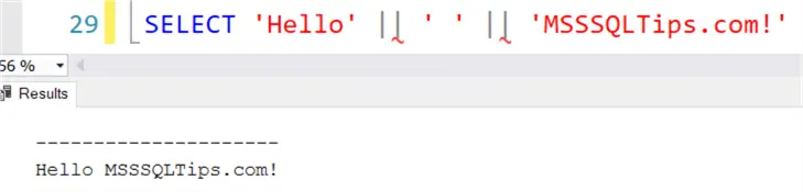 example of concatenation using ||