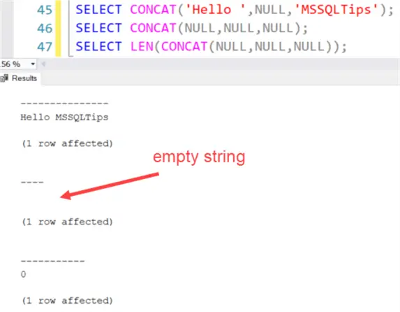 concat and null values