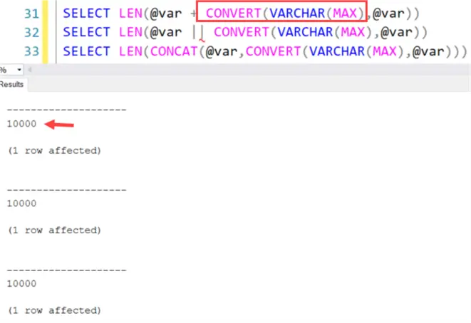 no truncation with blob data types