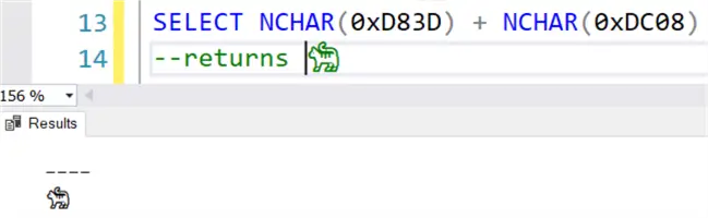 cat emoji is two nchars
