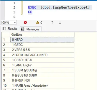 Exported GEDCOM