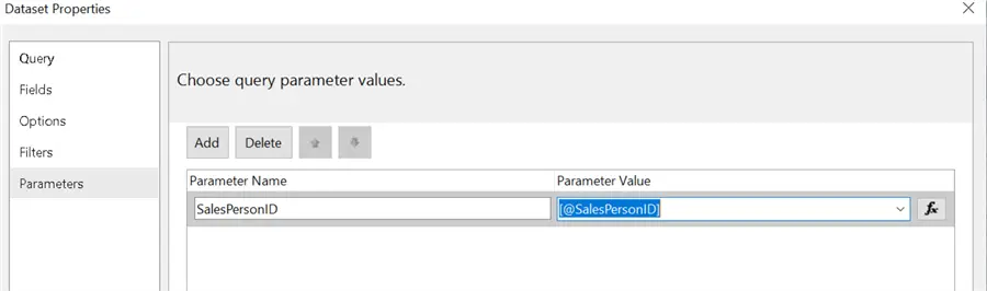 Report parameter