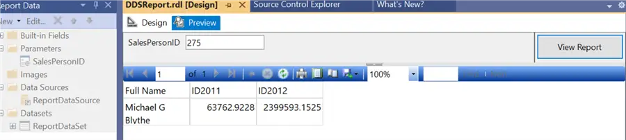 Preview report