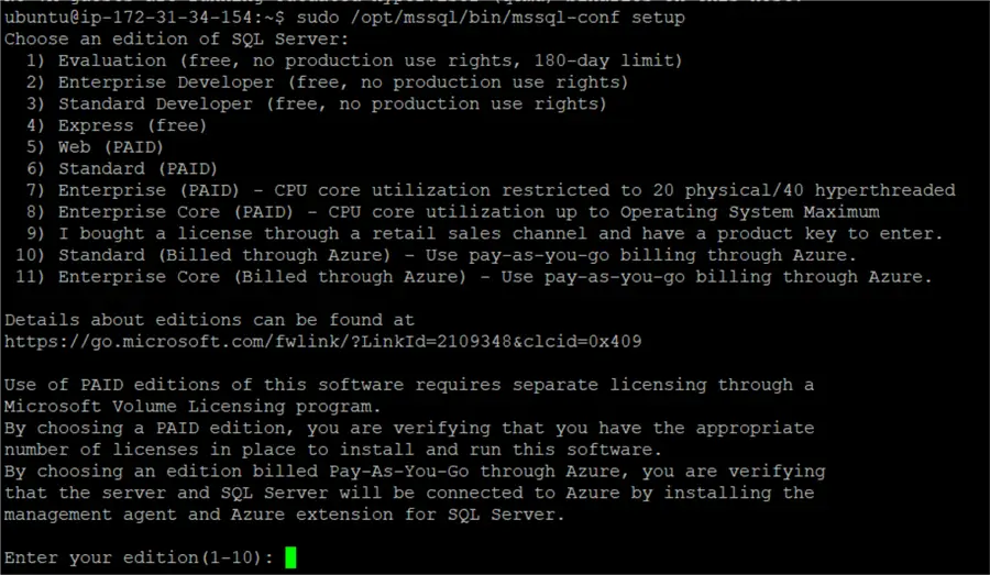 install sql server 2025 for linux
