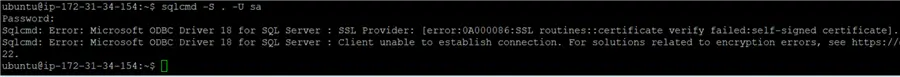 connect to sql server 2025 for linux