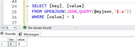 searching using JSON_QUERY and OPENJSON