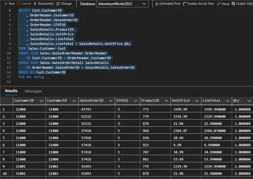 sample data overview